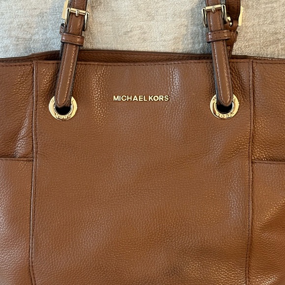 Large camel leather Michael Kors tote bag - Picture 3 of 6